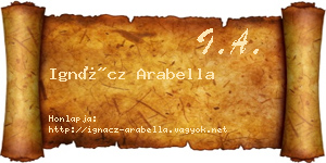 Ignácz Arabella névjegykártya